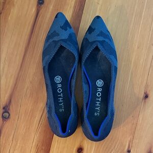 Rothy's Camouflage Patterned Flats in Blue and Black